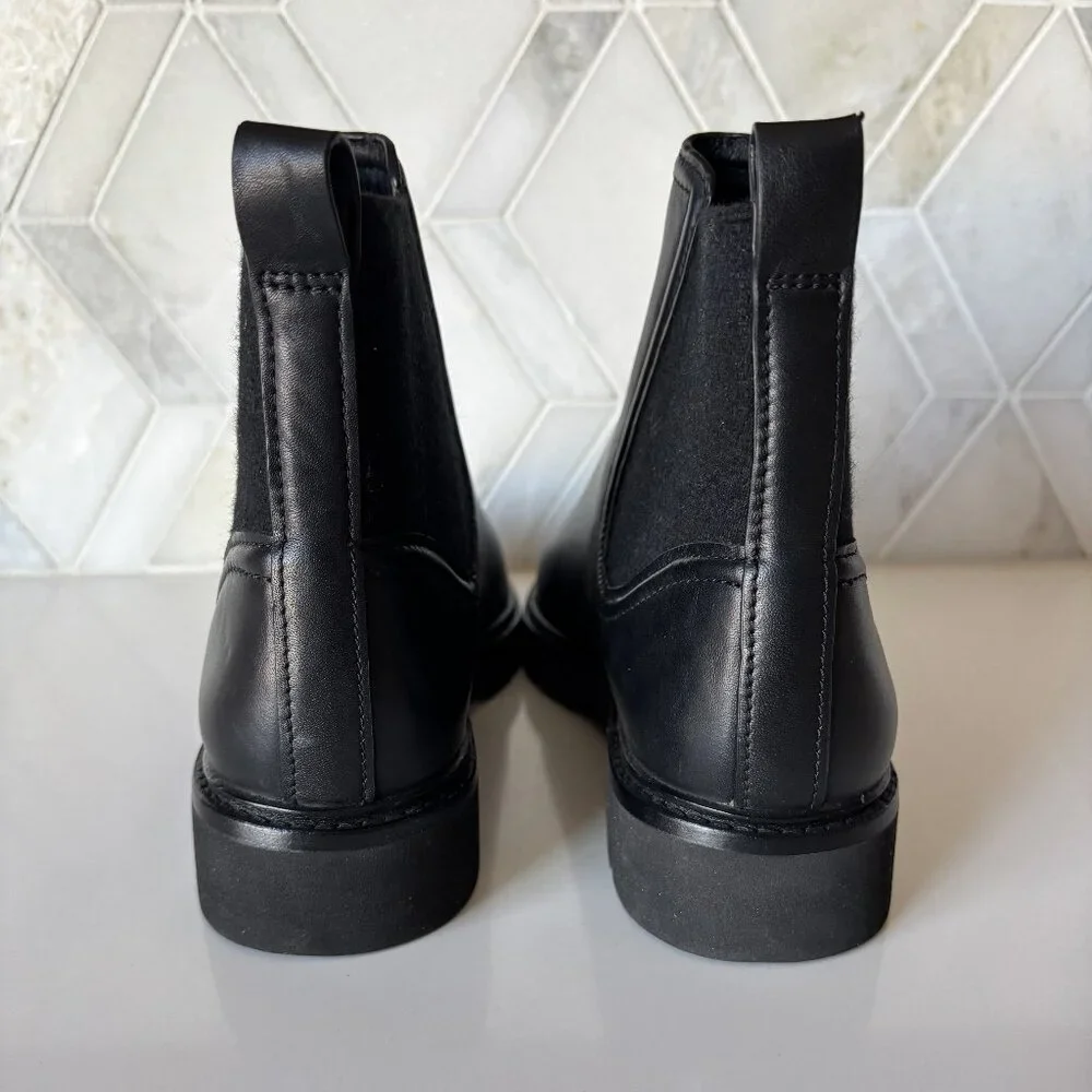 Vince Size 7.5M Black Wool Pull On Ankle Boot Rue Chelsea Boot Ankle Bootie - Picture 5 of 12